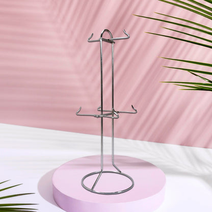 5251 Stainless Steel Kitchen Size Cup Stand Steel Cup Stand  with 6 Hooks for Cups DeoDap
