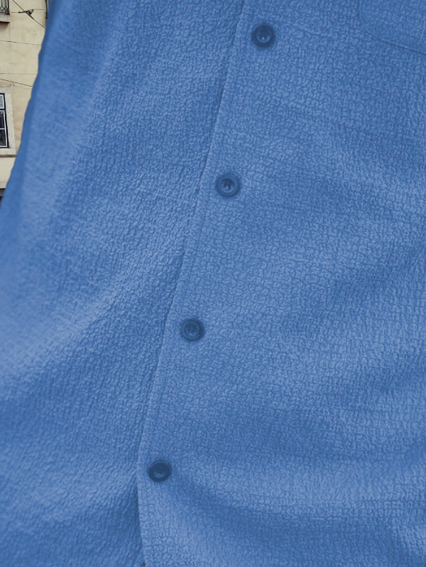 Sky Blue Colour Men's Casual Wear Cotton Structured Shirt