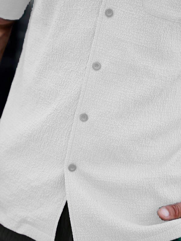 White Colour Men's Casual Wear Cotton Structured Shirt