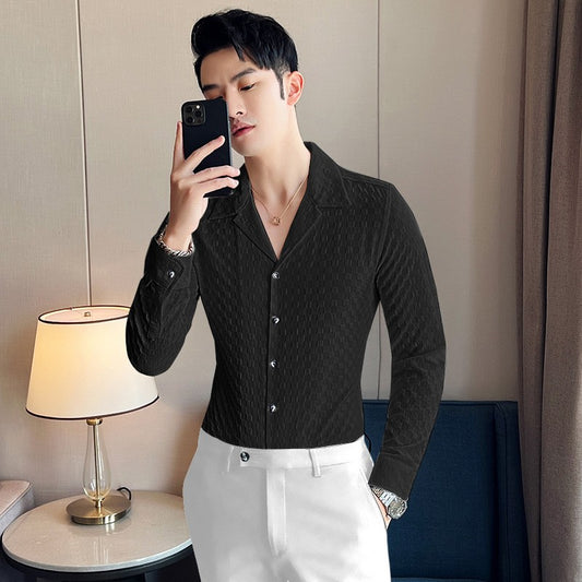 Black Stylish Full Sleeve Casual Wear Shirt For Men