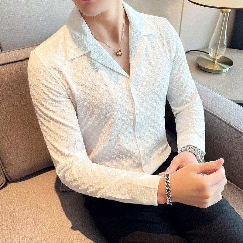 White Stylish Full Sleeve Casual Wear Shirt For Men