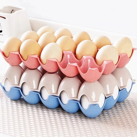 2116 15 Cavity Plastic Egg Tray Egg Trays for Storage with 15 Eggs Holder (4 Pc Set)